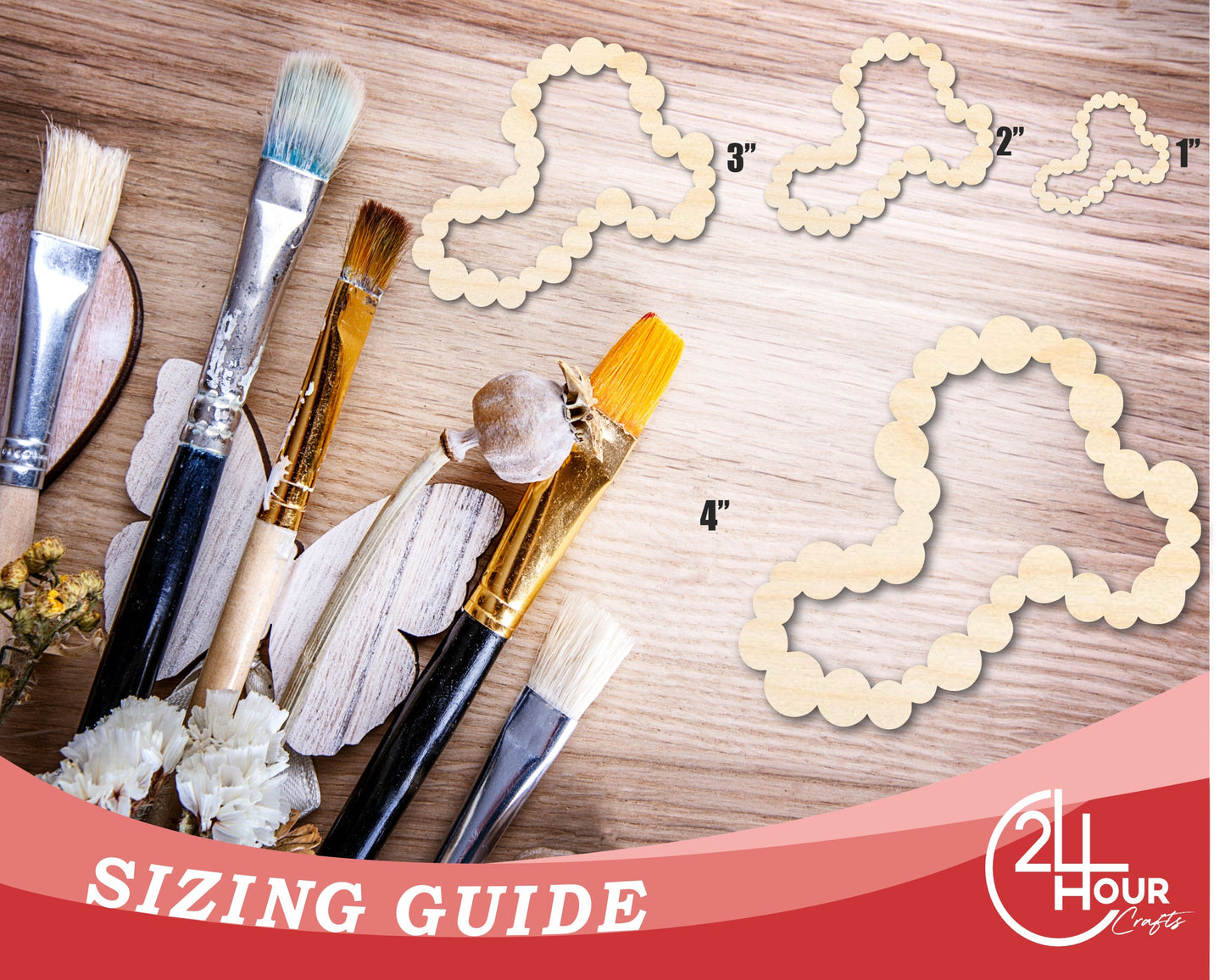 Unfinished Wood Bead Necklace Shape | Mardi Gras | DIY Craft Cutout | up to 46" DIY