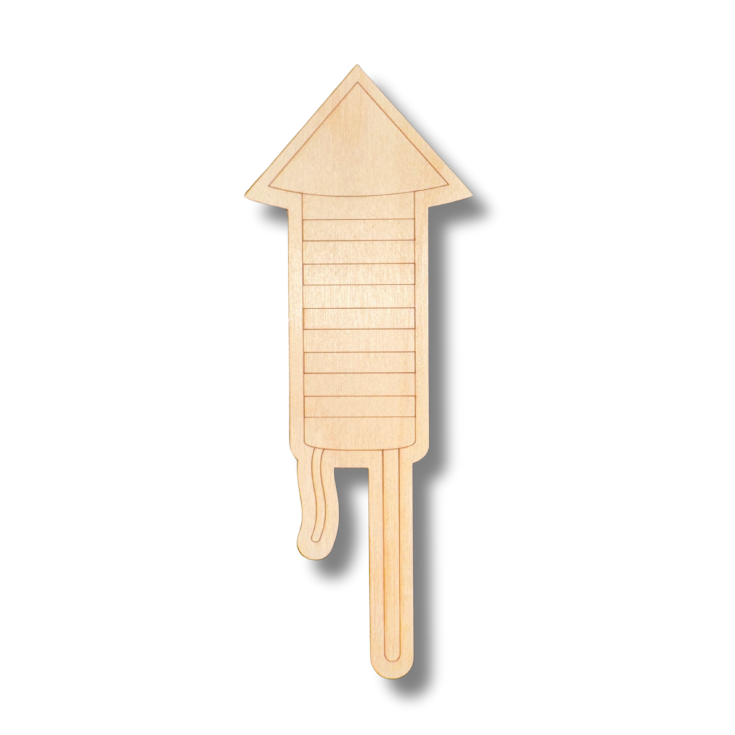 Unfinished Wood Etched Rocket Shape | Paint By Line Crafts | up to 30" DIY