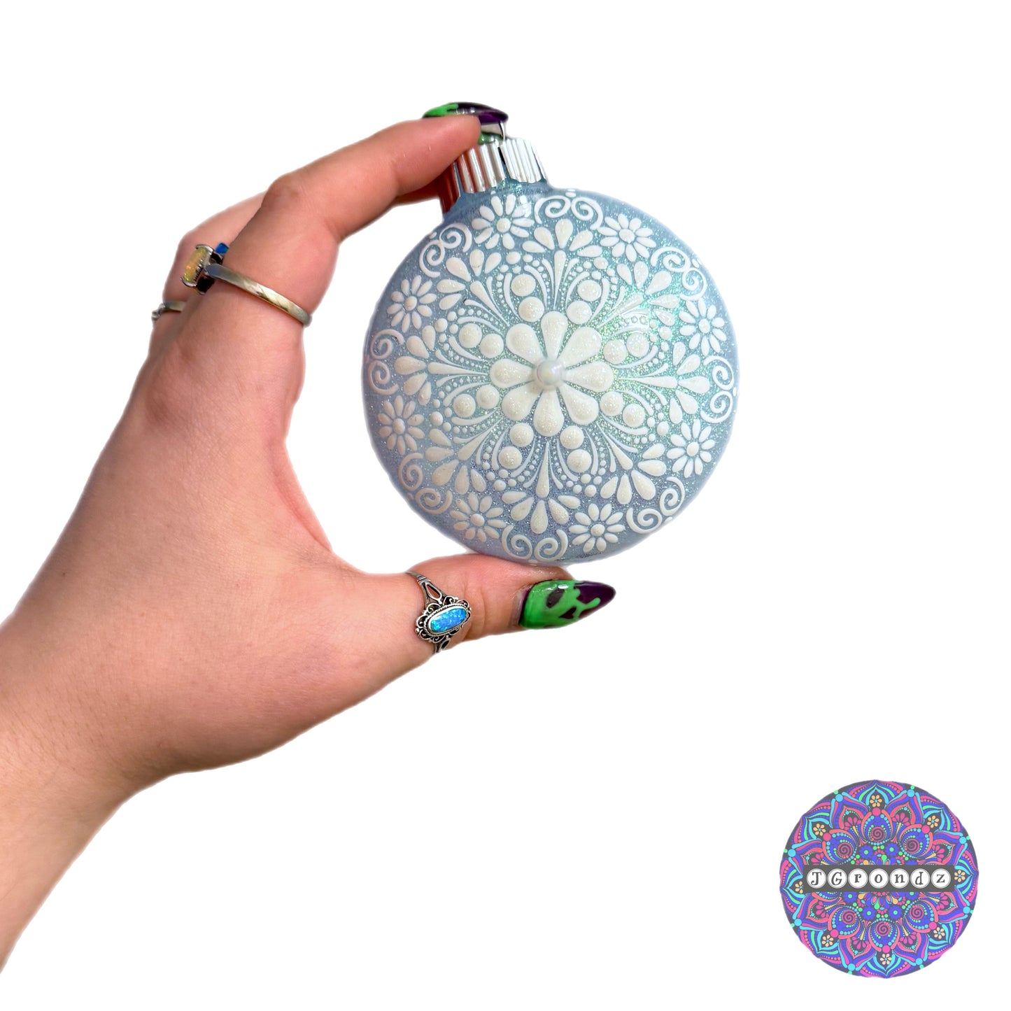 3” Snowflake Mandala Glitter Ornament