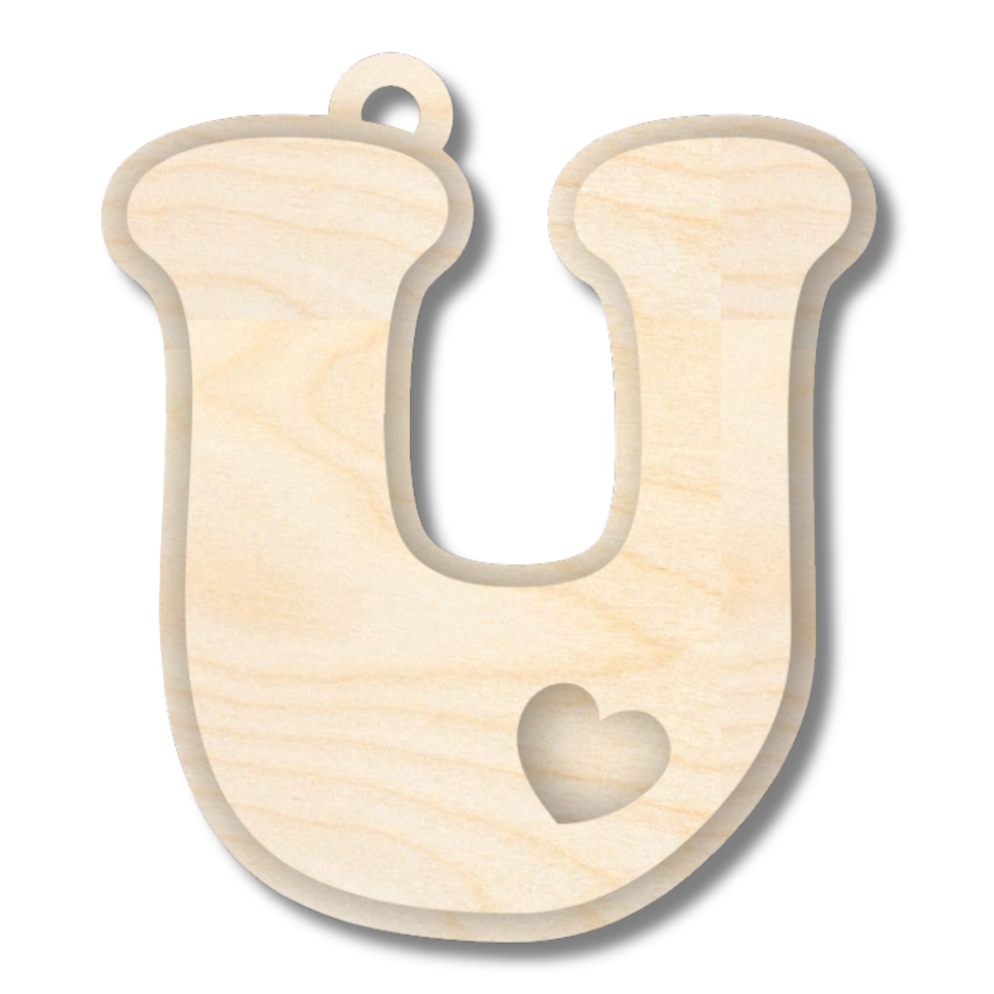 Unfinished Wood Layered Letter Valentines Tags | A-Z | 2 Piece | 6" Tall | 1/8" Wood | Wood Craft DIY