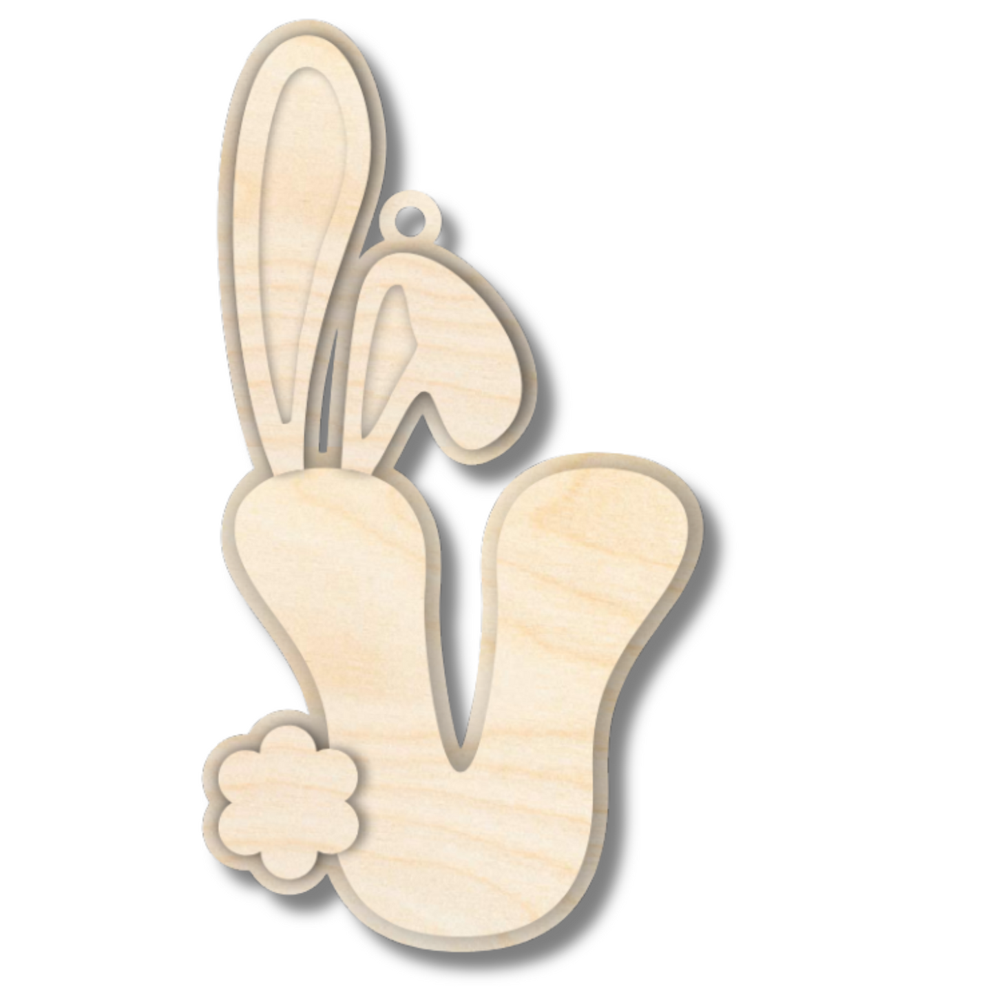 Unfinished Wood Layered Letter Bunny Tags| A-Z | 4 Piece | 6" Tall | 1/8" Wood | Wood Craft DIY
