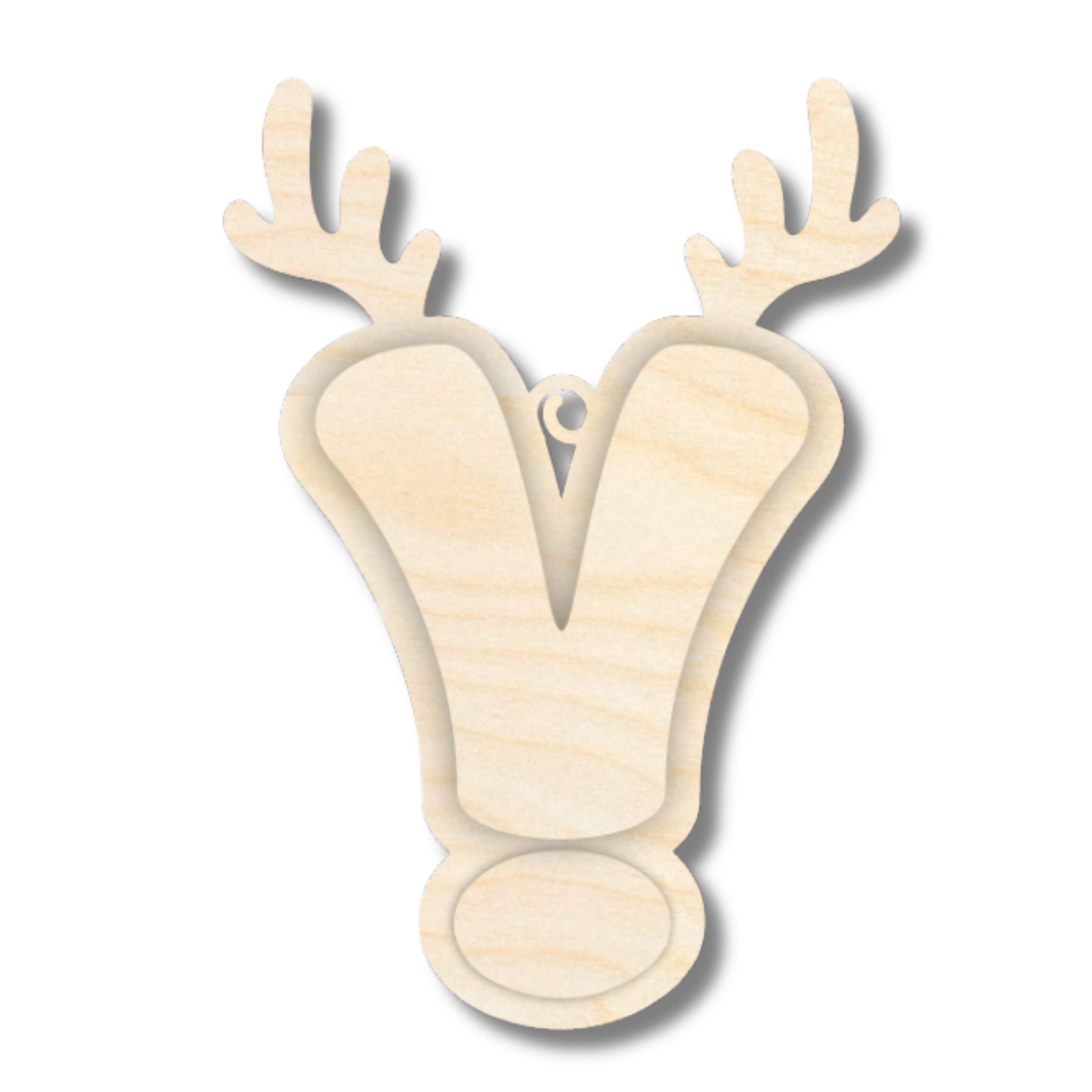 Unfinished Wood Layered Letter and Number Reindeer Ornaments | A-Z | 0-9 | 3 Piece | 6" Tall | 1/8" Wood | Wood Craft DIY