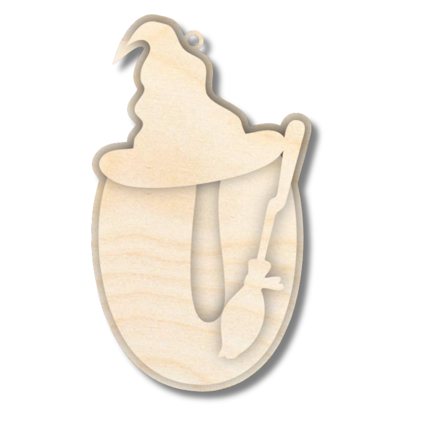 Unfinished Wood Layered Letter Halloween Witch Tags | A-Z | 3 Piece | 6" Tall | 1/8" Wood | Wood Craft DIY