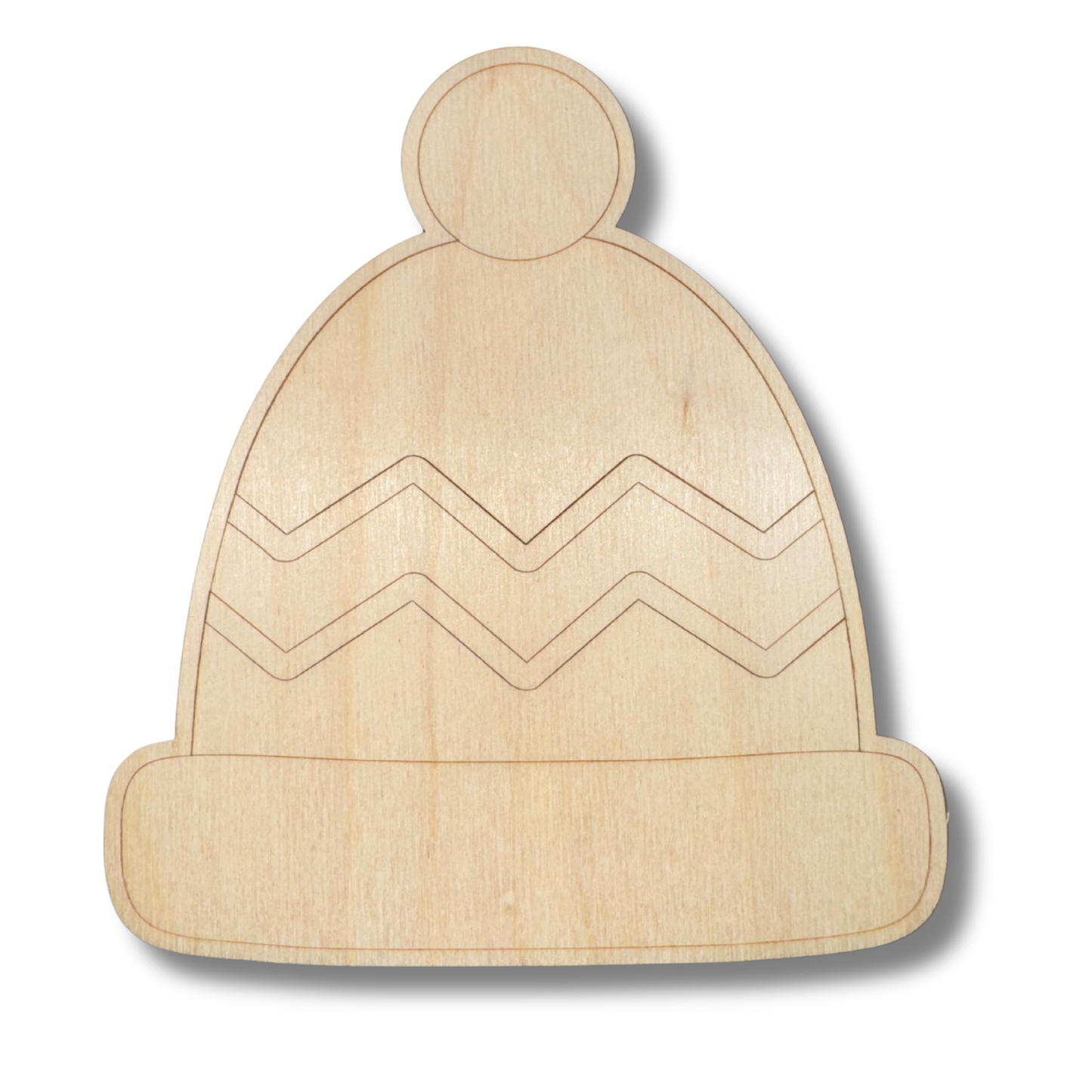 Unfinished Wood Etched Beanie Shape | Paint By Line Crafts | up to 30" DIY