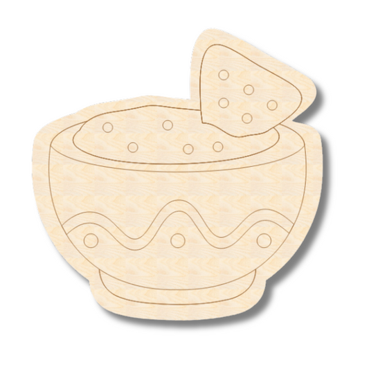 Unfinished Wood Etched Chips and Salsa Shape | Paint By Line Crafts | up to 30" DIY