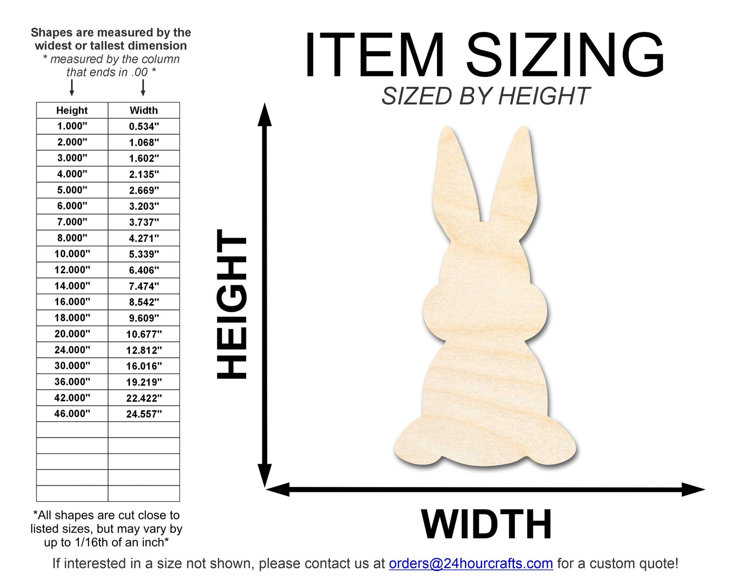 Unfinished Sitting Bunny Shape | Easter | DIY Craft Cutout | up to 46" DIY