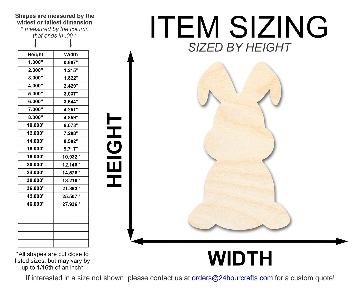 Unfinished Sitting Bunny Silhouette | Easter | DIY Craft Cutout | up to 46" DIY