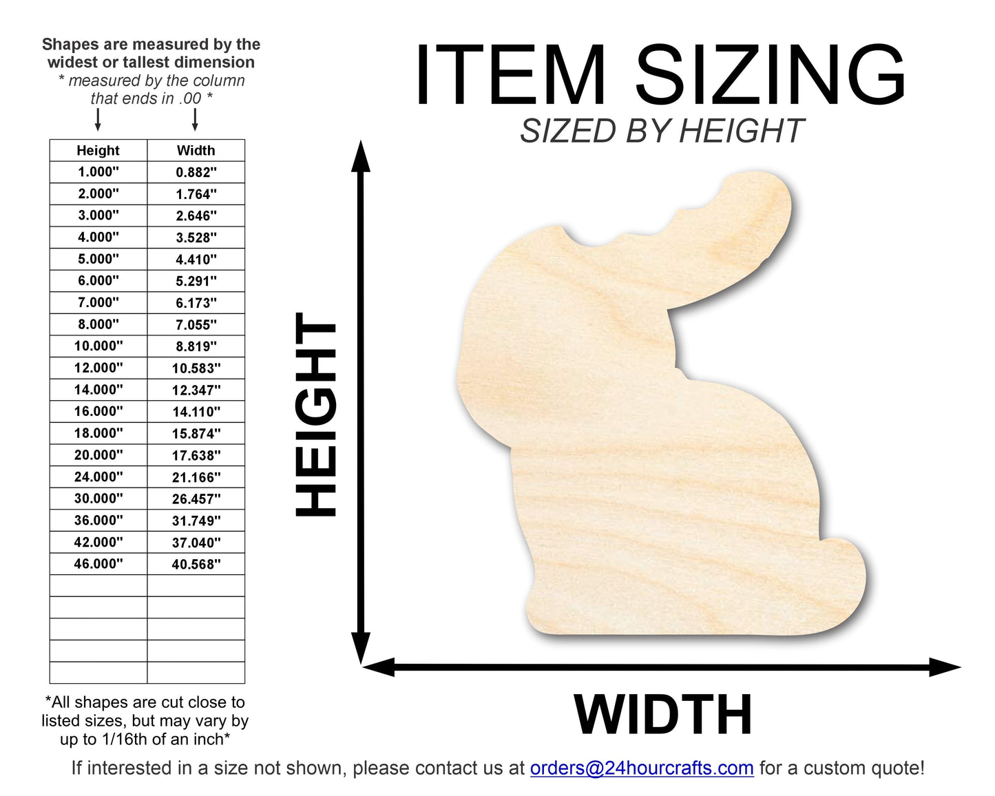 Unfinished Chocolate Bunny Shape | Easter | DIY Craft Cutout | up to 46" DIY