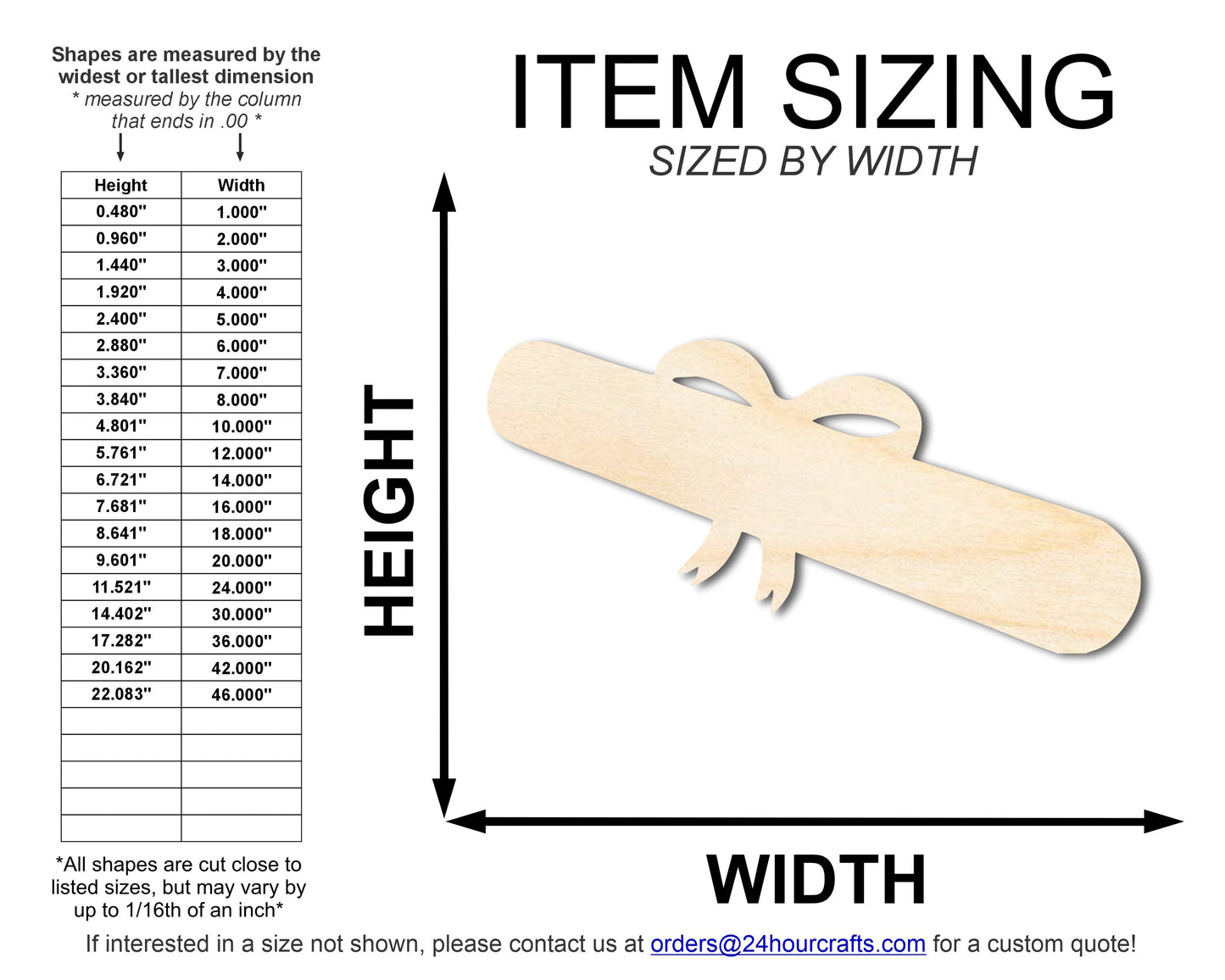 Unfinished Diploma Graduation Shape | DIY Craft Cutout | up to 46" DIY