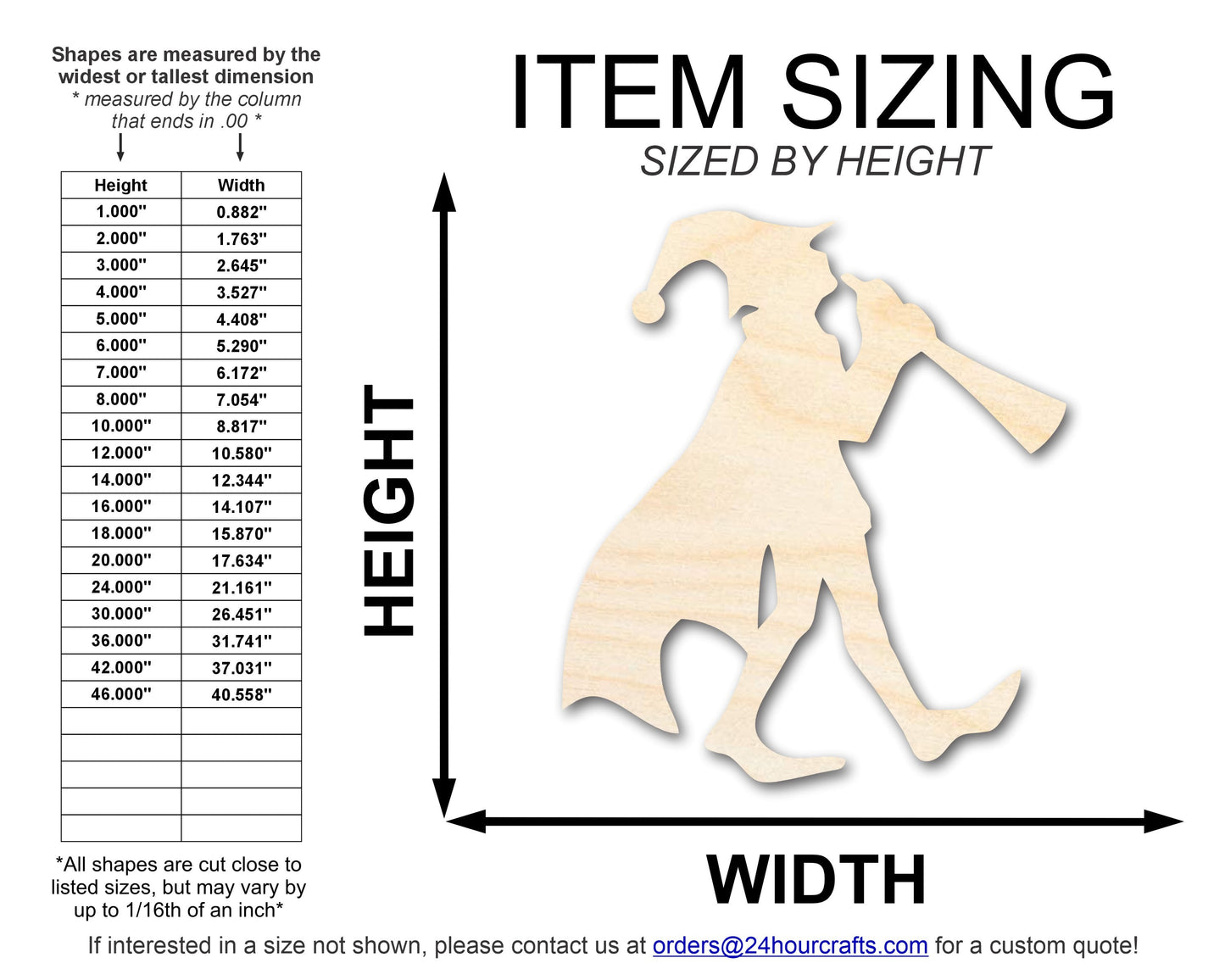 Unfinished Piper Wood Cutout Shape | DIY Craft Cutout | up to 46" DIY