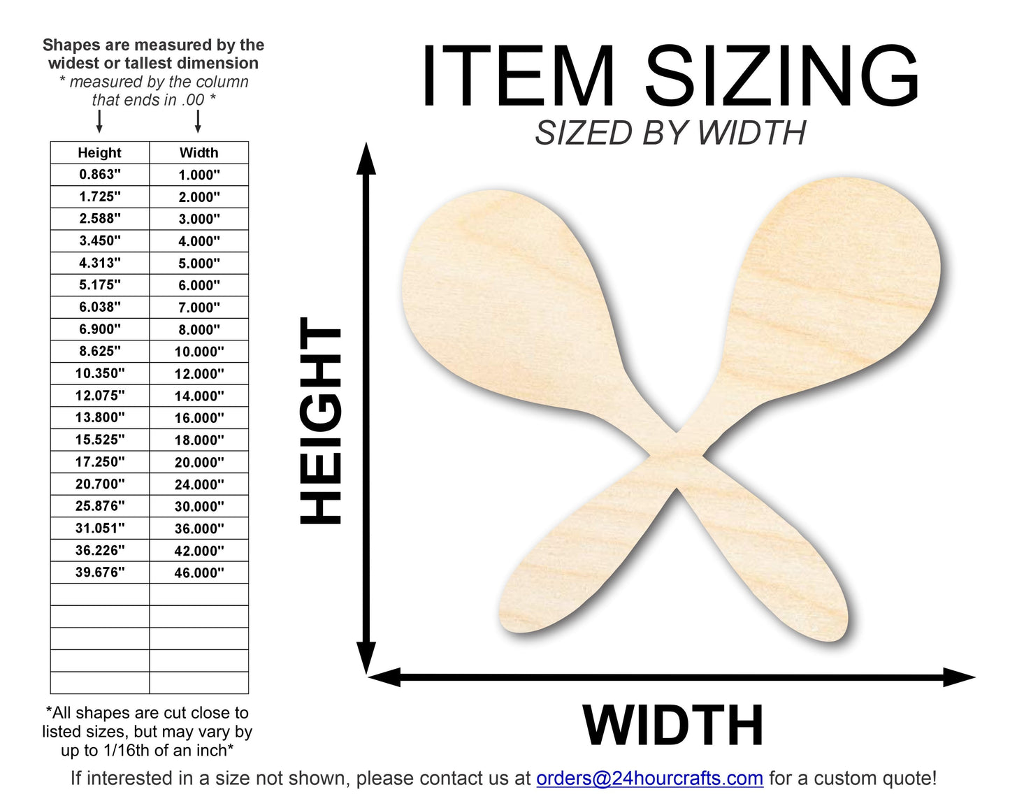 Unfinished Maraca Shape | DIY Craft Cutout | up to 46" DIY