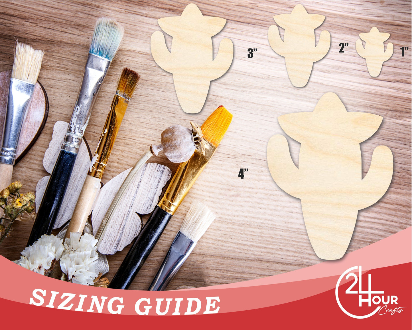 Unfinished Sombrero Cactus Shape | DIY Craft Cutout | up to 46" DIY