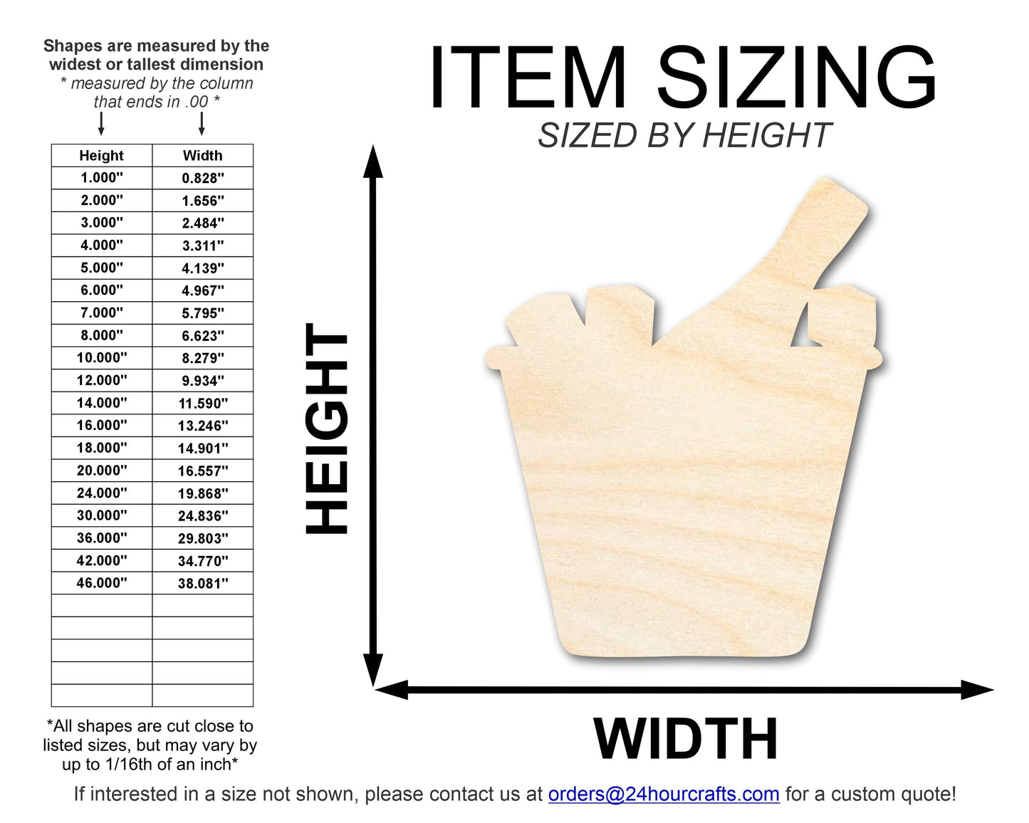 Unfinished Champagne Bucket Silhouette | DIY Craft Cutout | up to 46" DIY