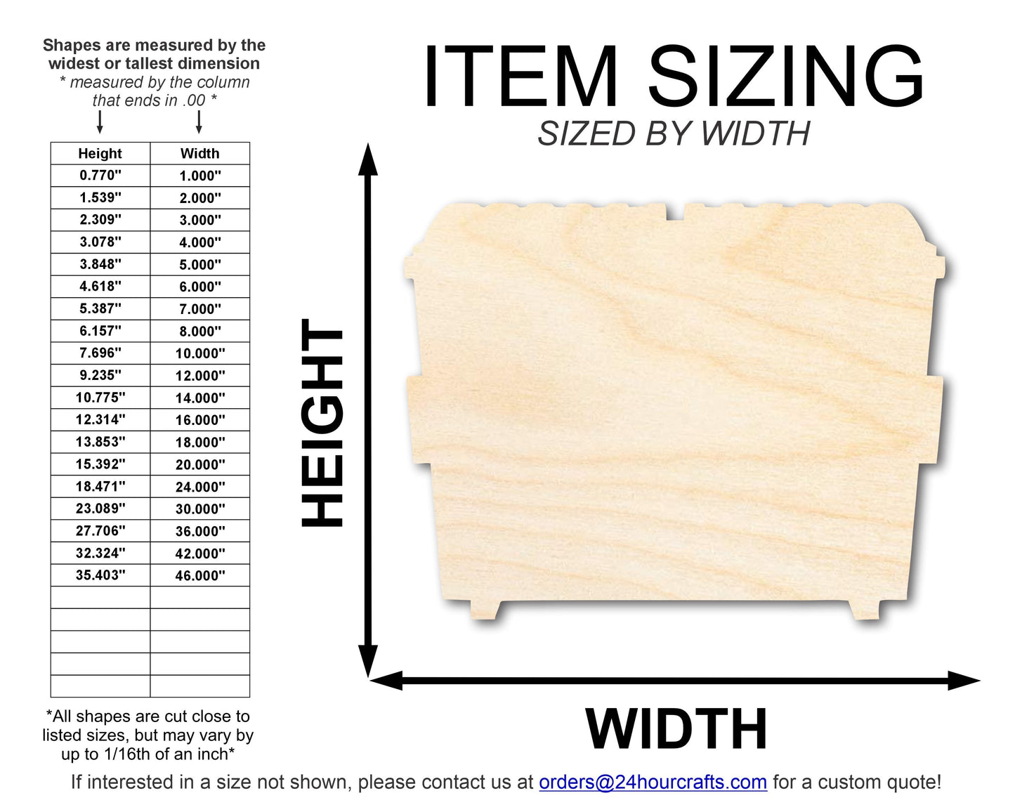 Unfinished Dumpster Shape | DIY Craft Cutout | up to 46" DIY