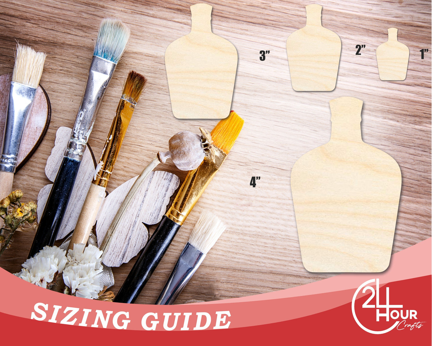 Unfinished Whisky Bottle Silhouette | DIY Craft Cutout | up to 46" DIY