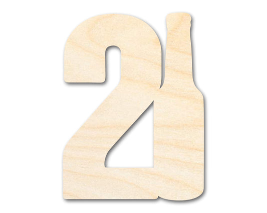 Unfinished Twenty One Bottle Shape | DIY Craft Cutout | up to 46" DIY