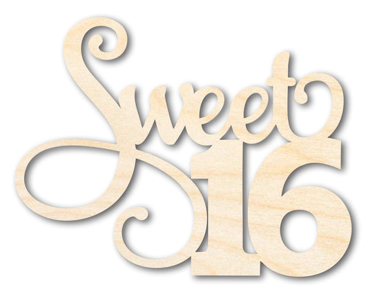 Unfinished Sweet Sixteen Shape | DIY Craft Cutout | up to 46" DIY