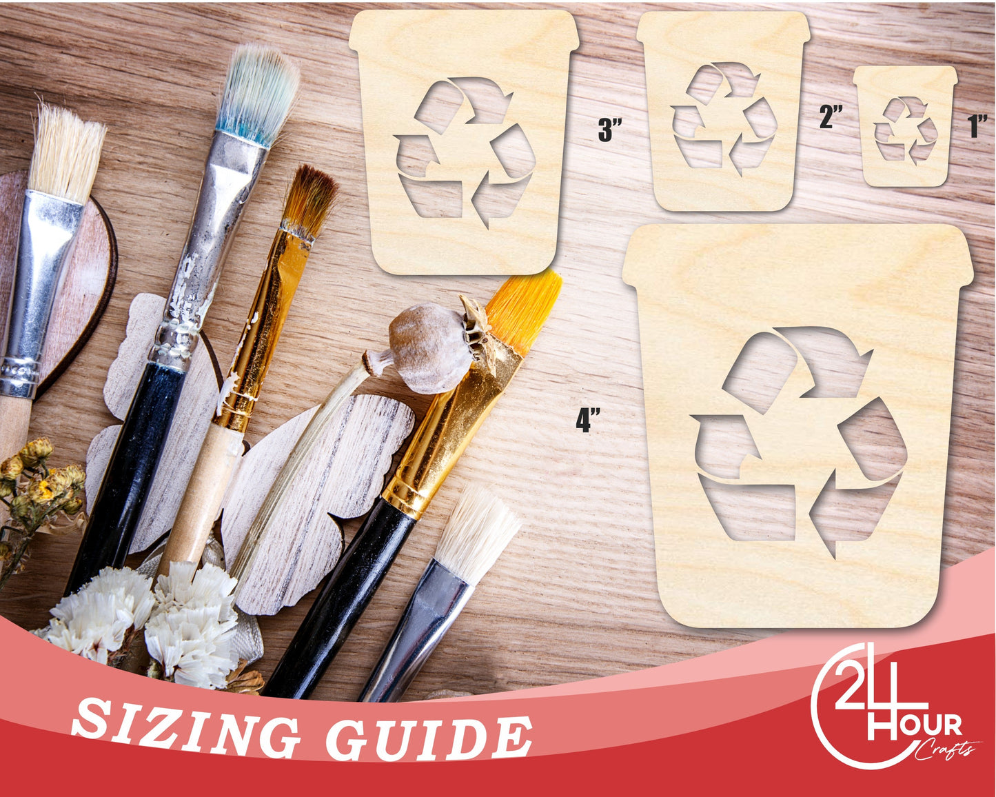 Unfinished Recycle Bin Shape | DIY Craft Cutout | up to 46" DIY