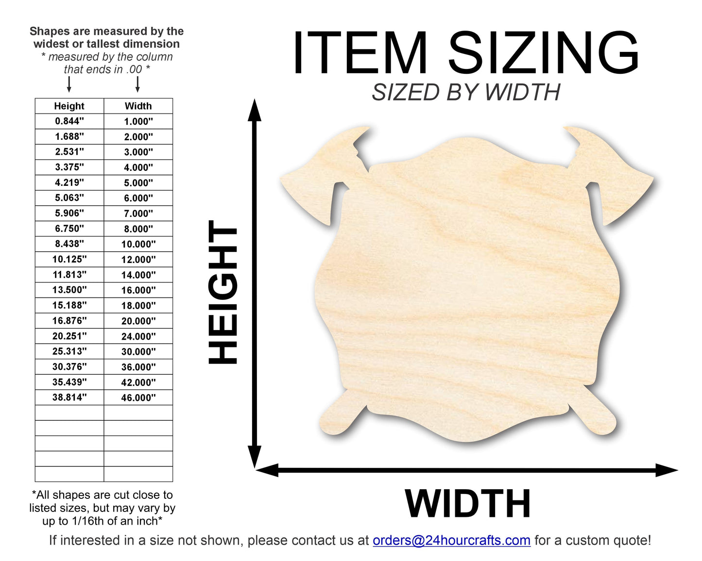 Unfinished Firefighter Symbol Shape | DIY Craft Cutout | up to 46" DIY