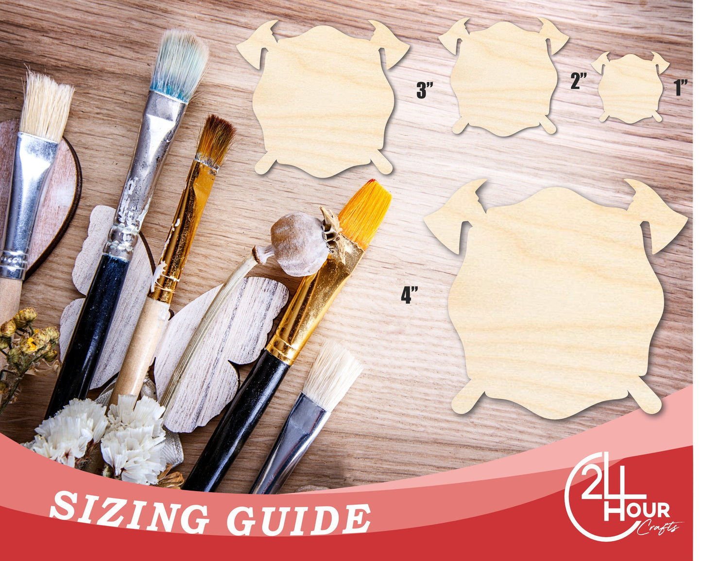 Unfinished Firefighter Symbol Shape | DIY Craft Cutout | up to 46" DIY