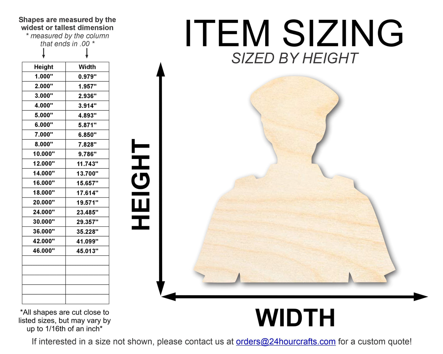 Unfinished Police Officer Shape | DIY Craft Cutout | up to 46" DIY