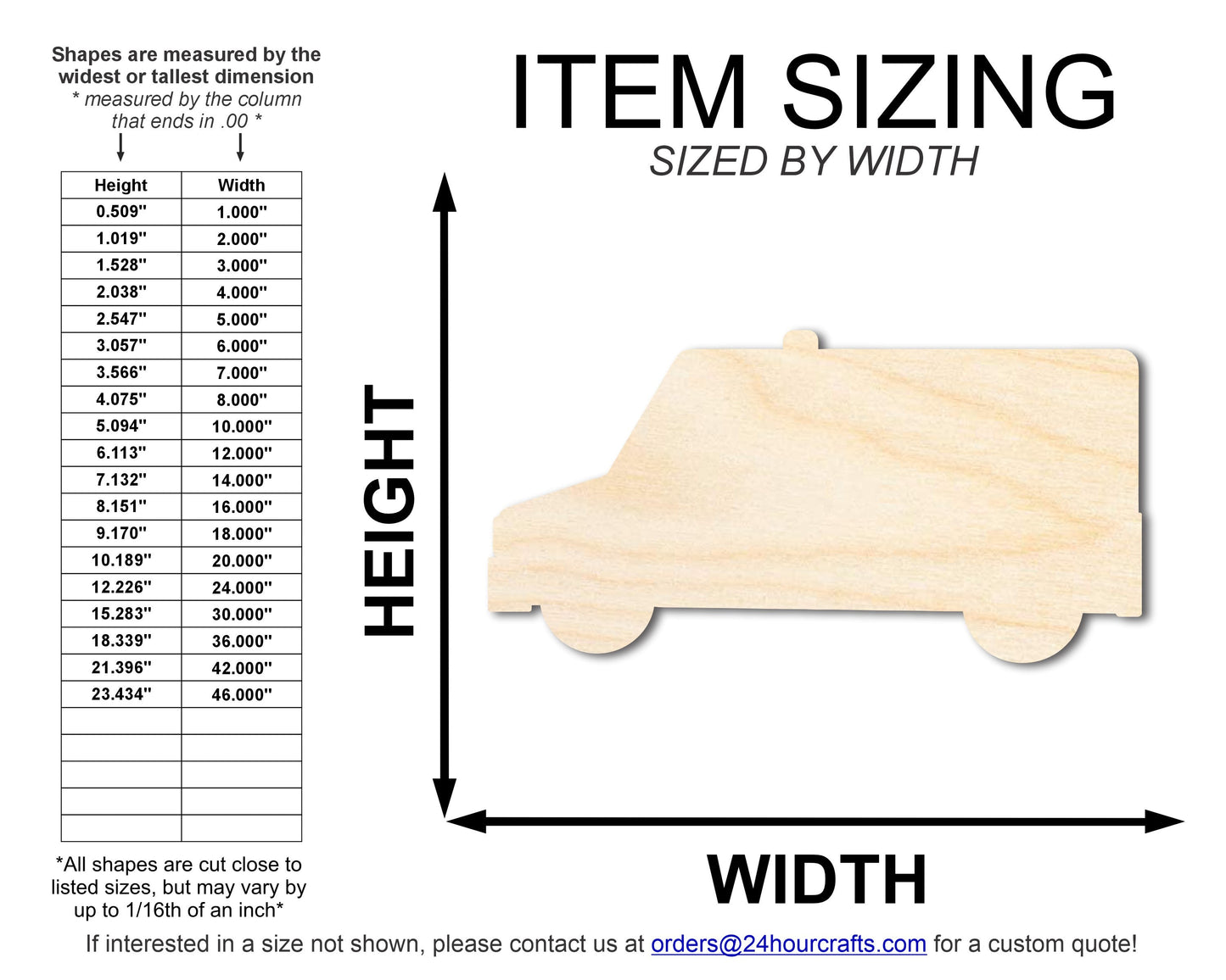 Unfinished Cartoon Ambulance Shape | DIY Craft Cutout | up to 46" DIY