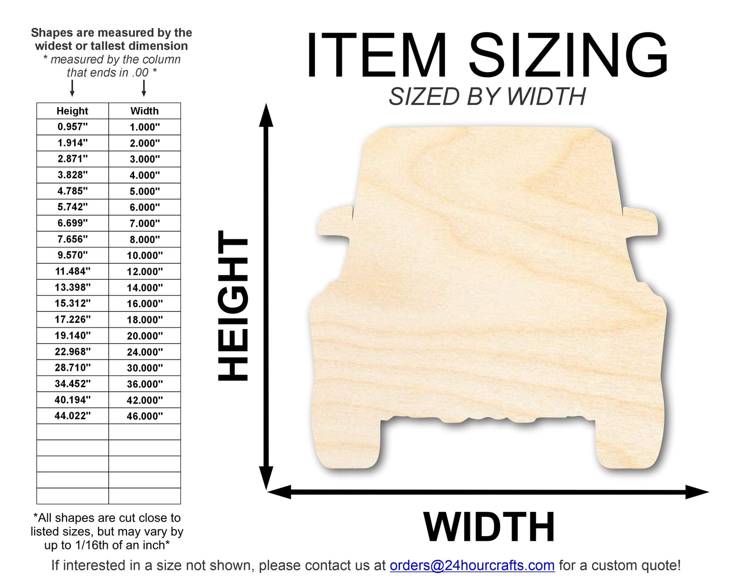 Unfinished Luxury SUV Car Shape | DIY Craft Cutout | up to 46" DIY