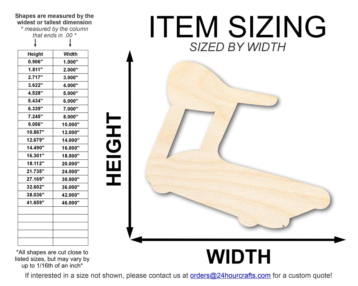 Unfinished Treadmill Shape | DIY Craft Cutout | up to 46" DIY