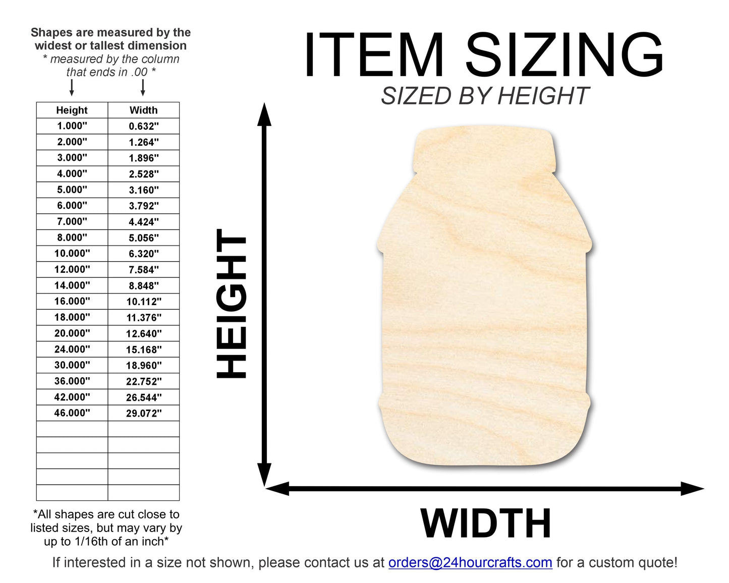 Unfinished Mayonnaise Shape | DIY Craft Cutout | up to 46" DIY