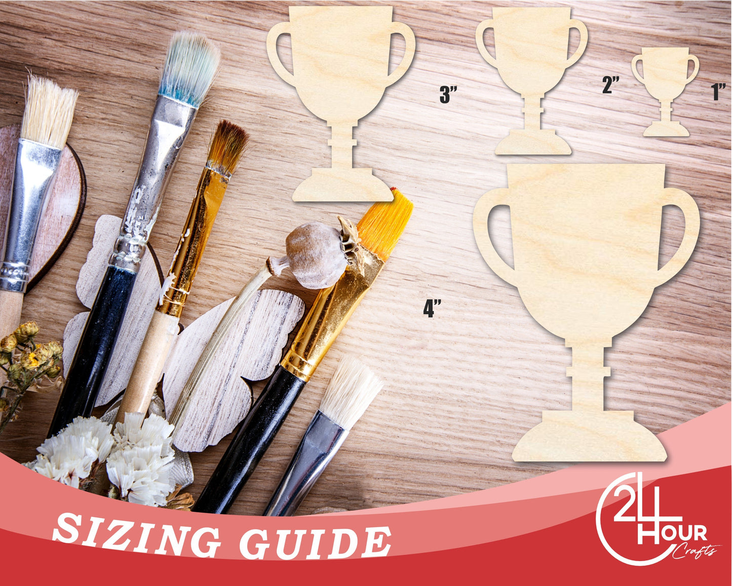 Unfinished Trophy Shape | DIY Craft Cutout | up to 46" DIY