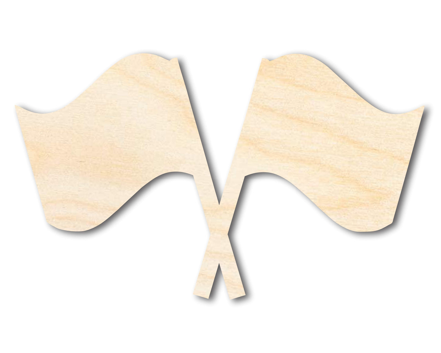 Unfinished Crossed Flags Shape | DIY Craft Cutout | up to 46" DIY