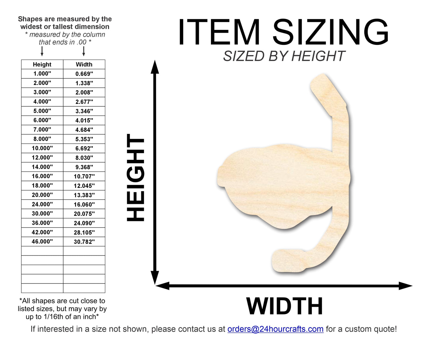 Unfinished Snorkel Shape | DIY Craft Cutout | up to 46" DIY