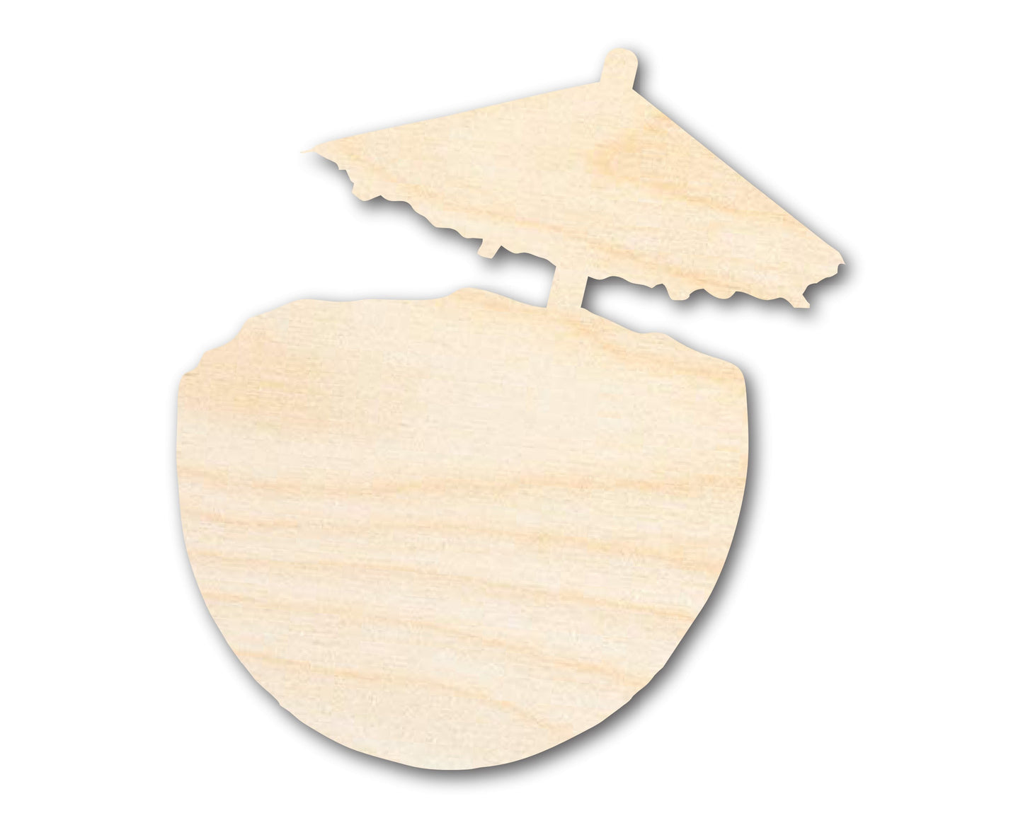 Unfinished Coconut Drink Shape | DIY Craft Cutout | up to 46" DIY