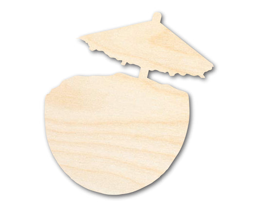 Unfinished Coconut Drink Shape | DIY Craft Cutout | up to 46" DIY