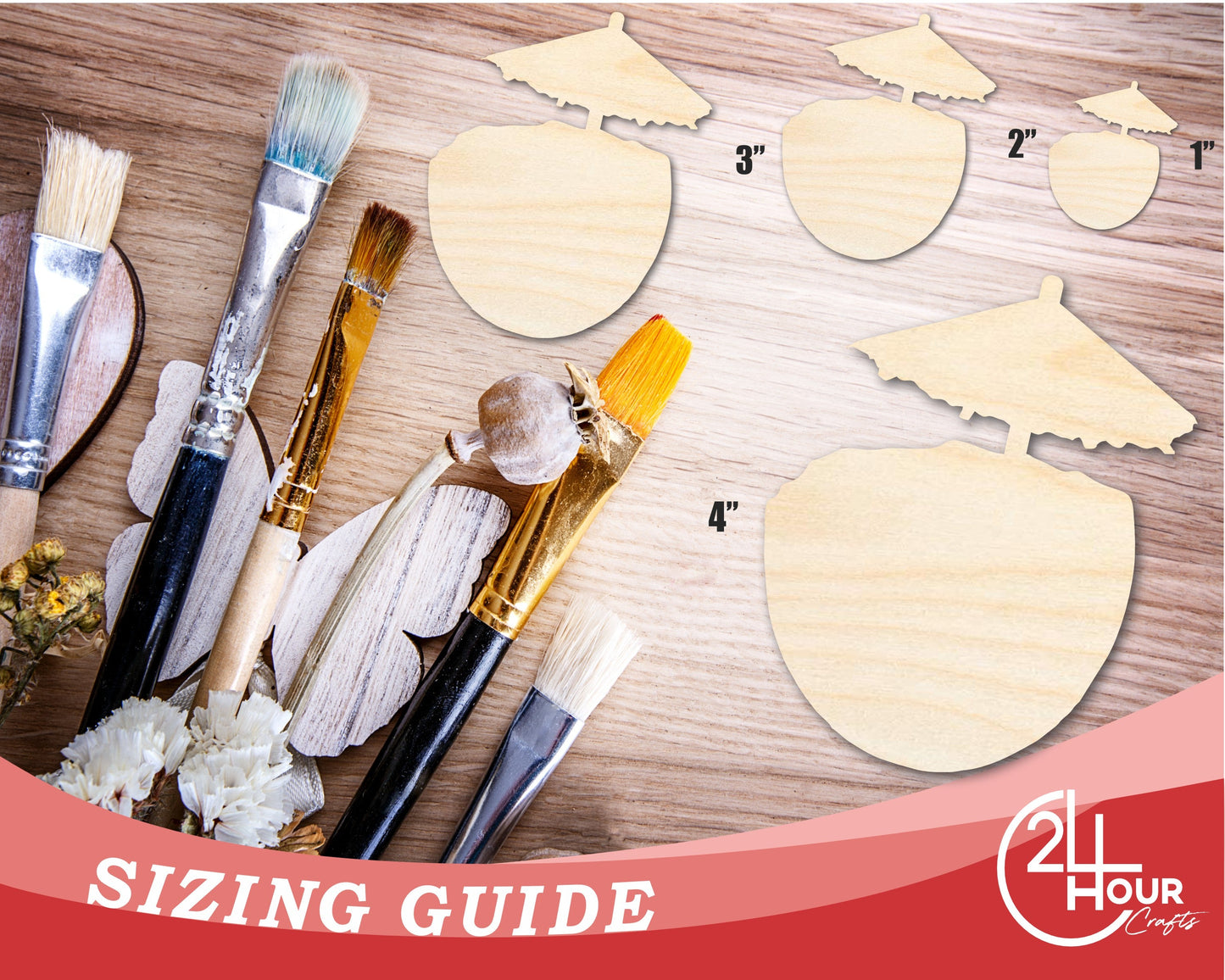 Unfinished Coconut Drink Shape | DIY Craft Cutout | up to 46" DIY