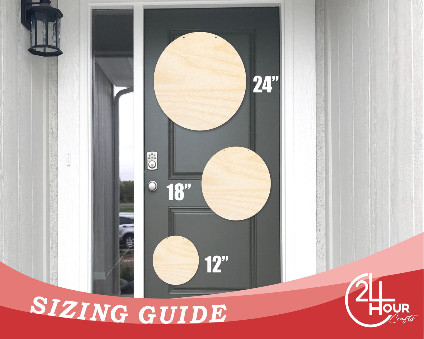 Unfinished Circle Door Hanger | DIY Craft Cutout | Door Hanger | up to 46" DIY