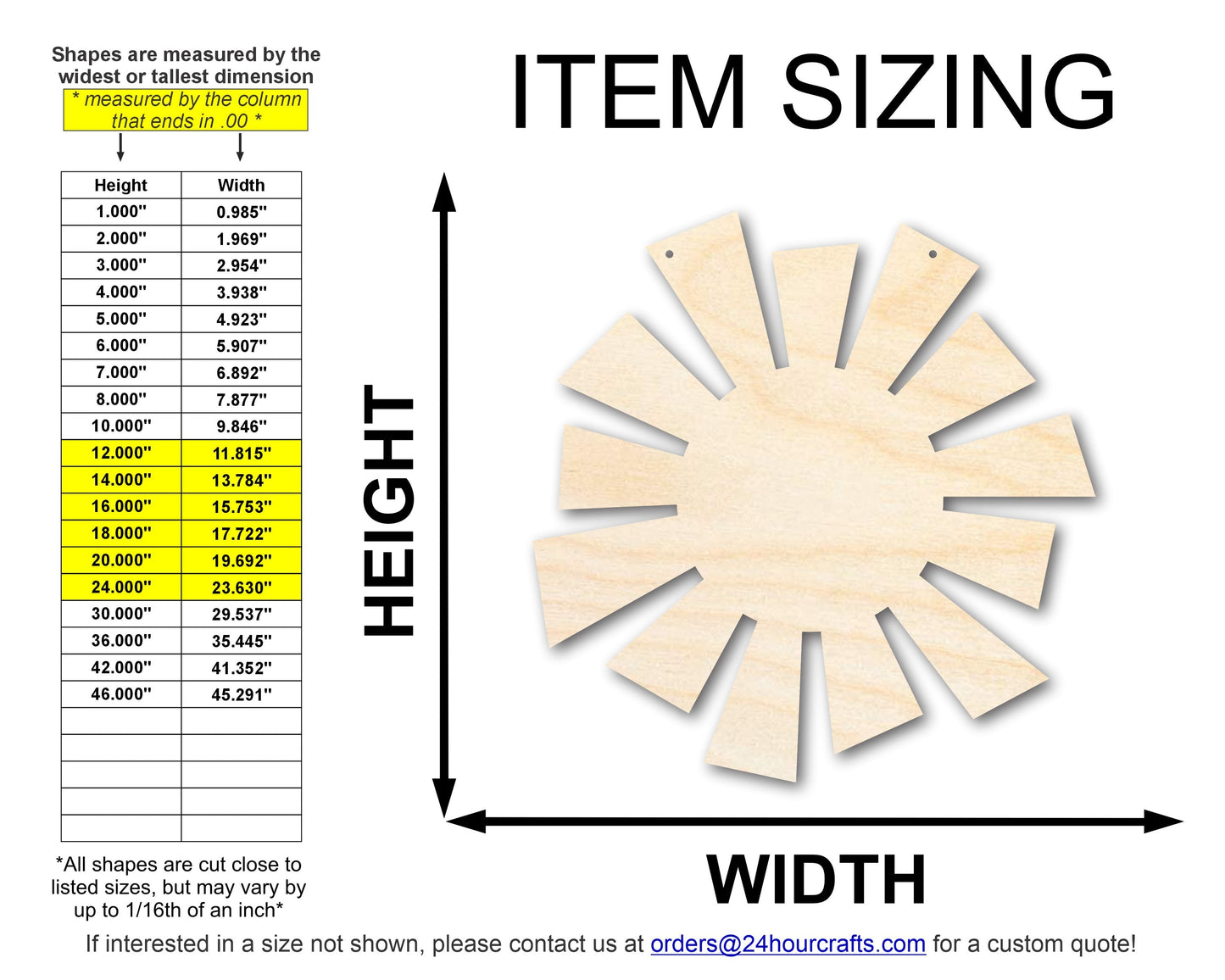 Unfinished Sun Door Hanger | DIY Craft Cutout | Door Hanger | up to 46" DIY