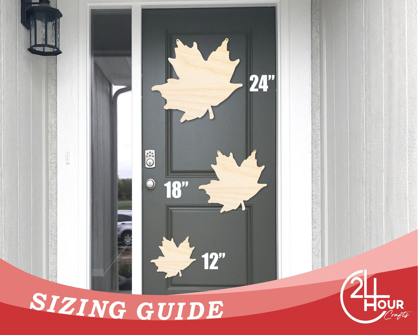 Unfinished Leaf Door Hanger | DIY Craft Cutout | Door Hanger | up to 46" DIY