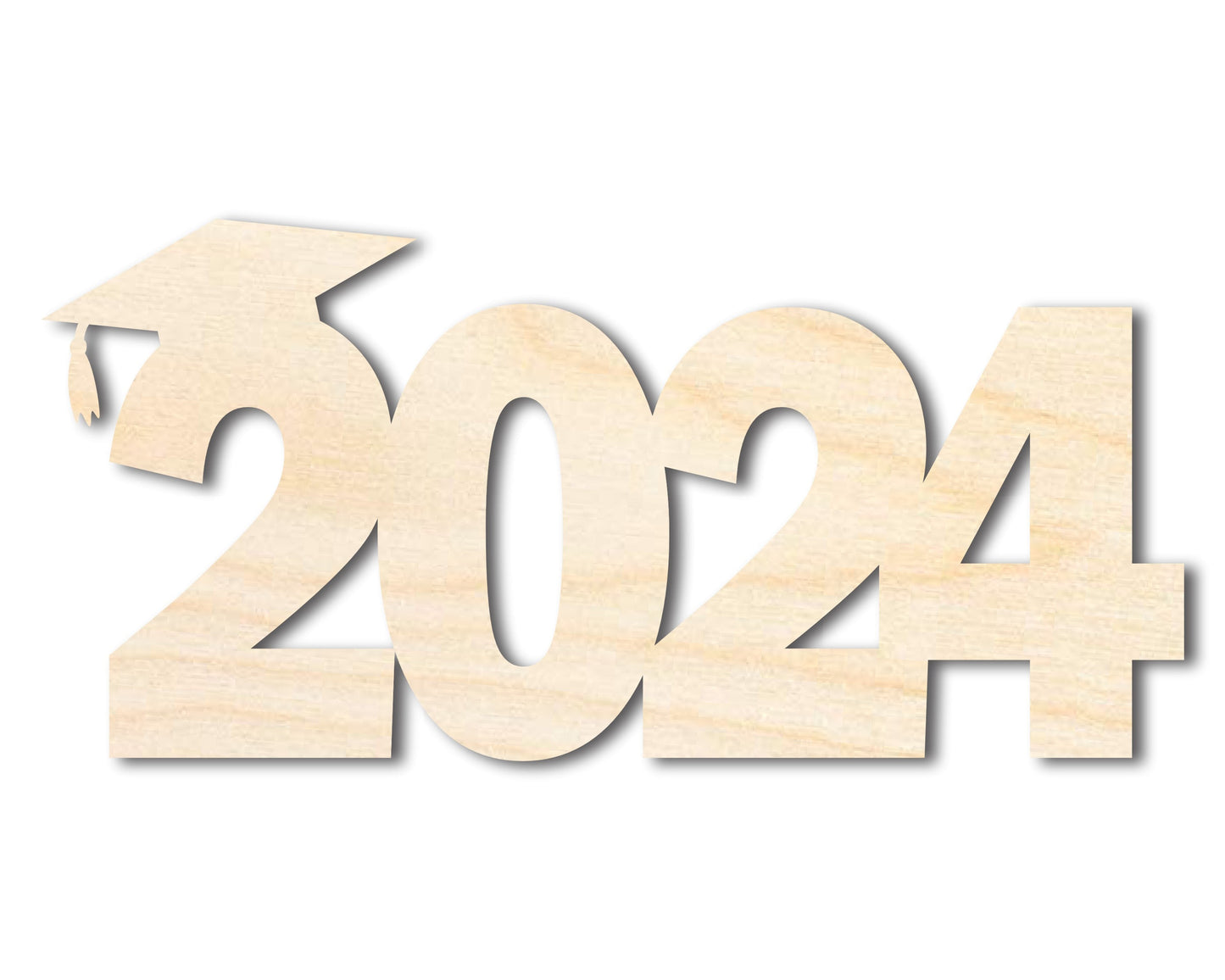 Unfinished 2024 Graduation Shape | DIY Craft Cutout | up to 46" DIY