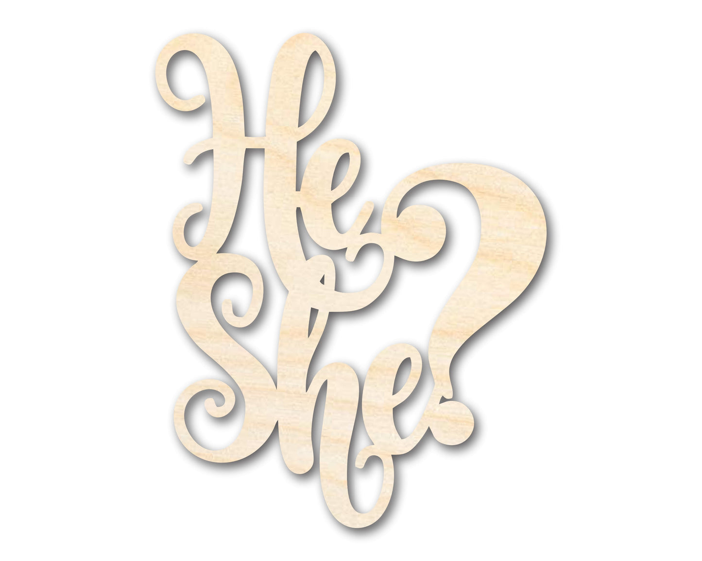 Unfinished He She Sign Shape | DIY Craft Cutout | up to 46" DIY