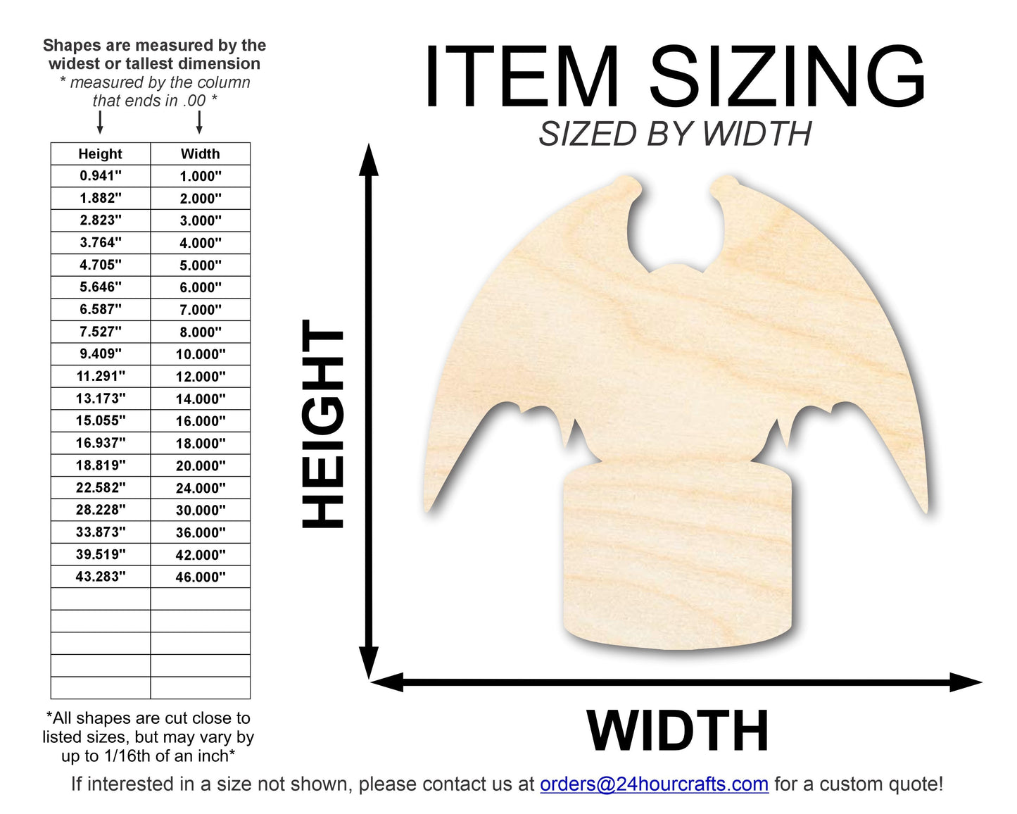 Unfinished Gargoyle Statue Shape | DIY Craft Cutout | up to 46" DIY