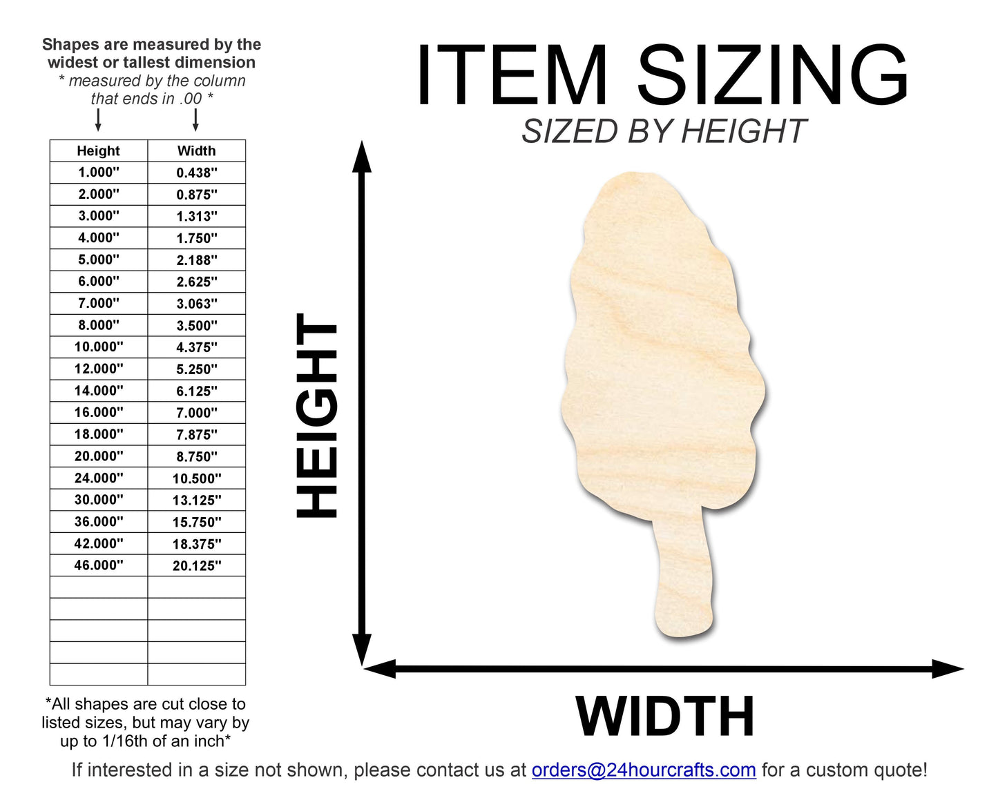 Unfinished Morel Mushroom Shape | DIY Craft Cutout | up to 46" DIY