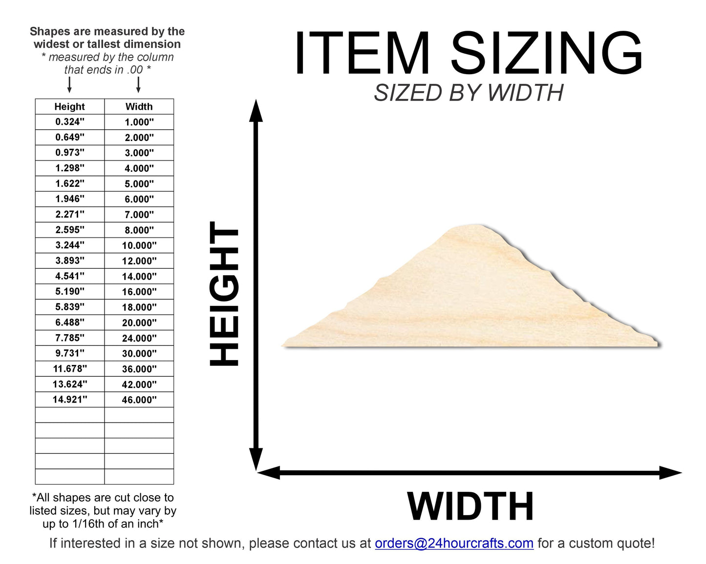 Unfinished Wood Mount Fiji Shape | DIY Craft Cutout | up to 46" DIY