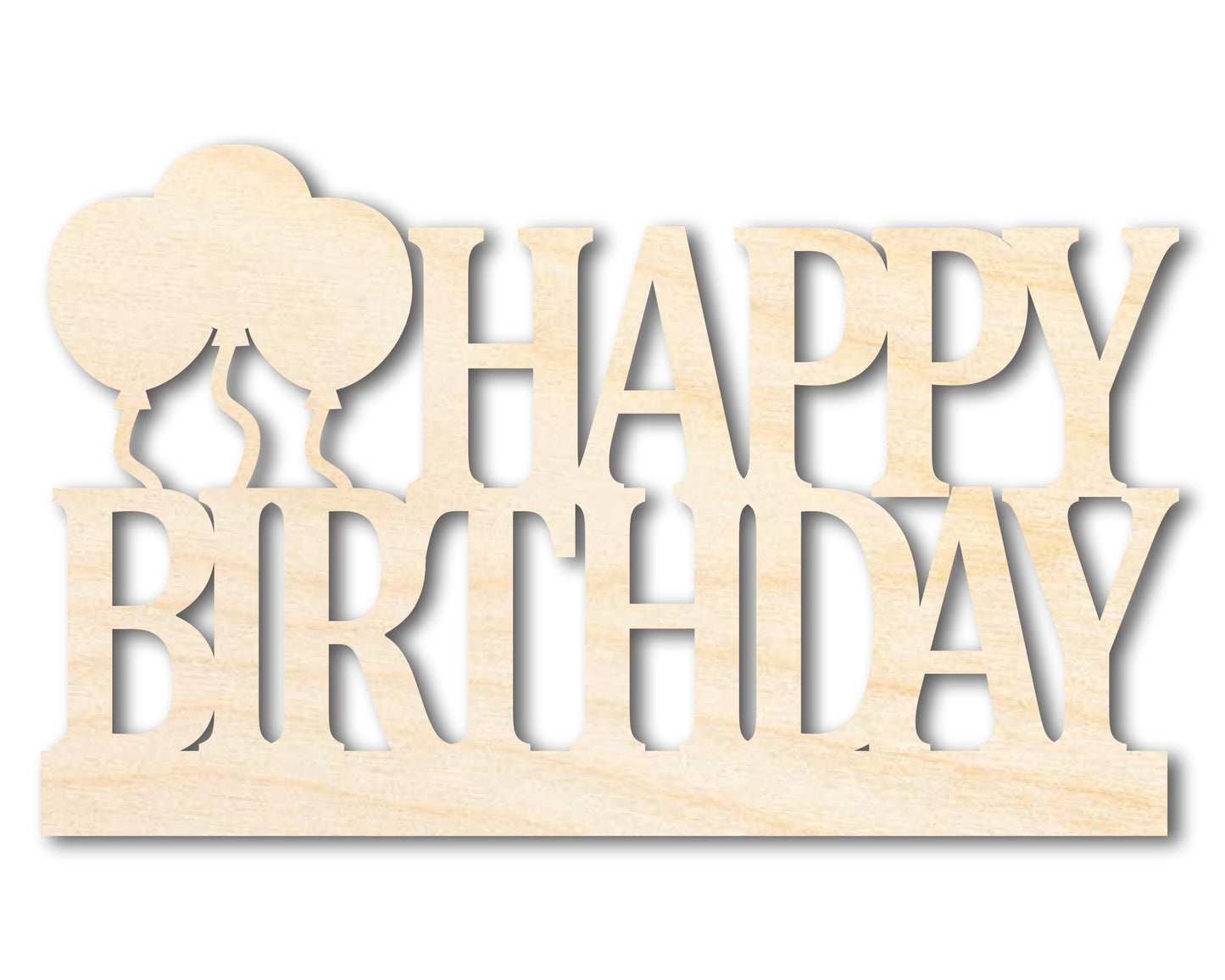 Unfinished Wood Happy Birthday Shape | DIY Craft Cutout | up to 46" DIY
