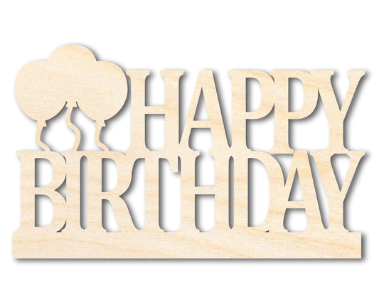 Unfinished Wood Happy Birthday Shape | DIY Craft Cutout | up to 46" DIY