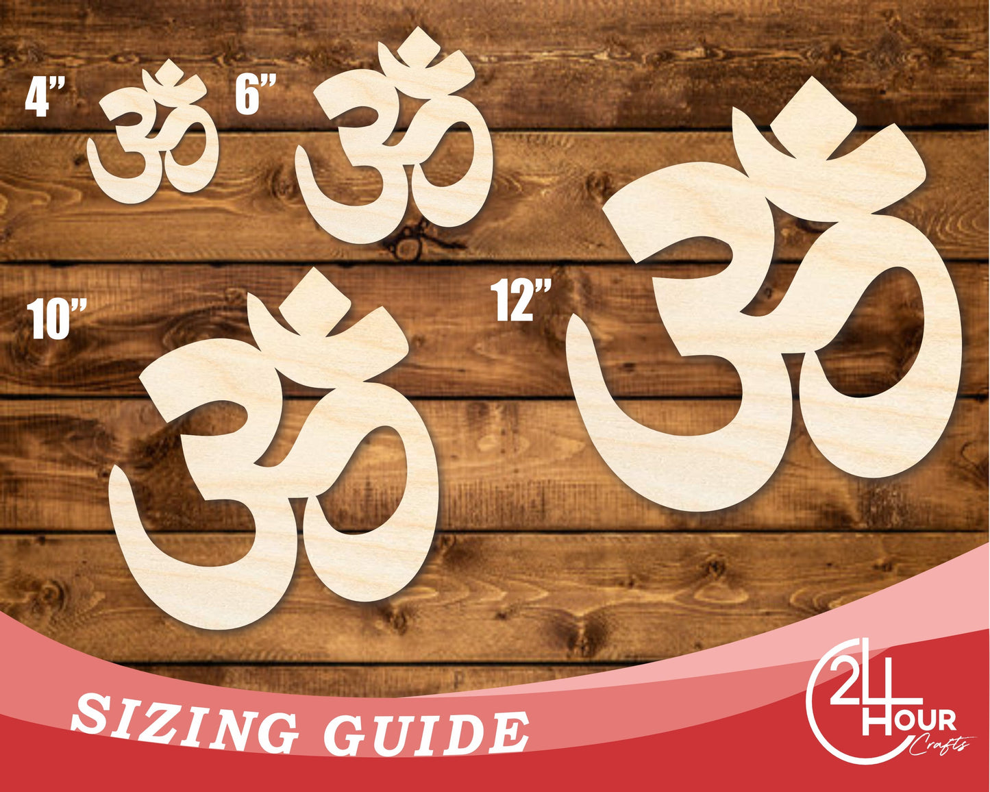 Unfinished Wood Om Hinduism Symbol Shape | DIY Craft Cutout | up to 46" DIY