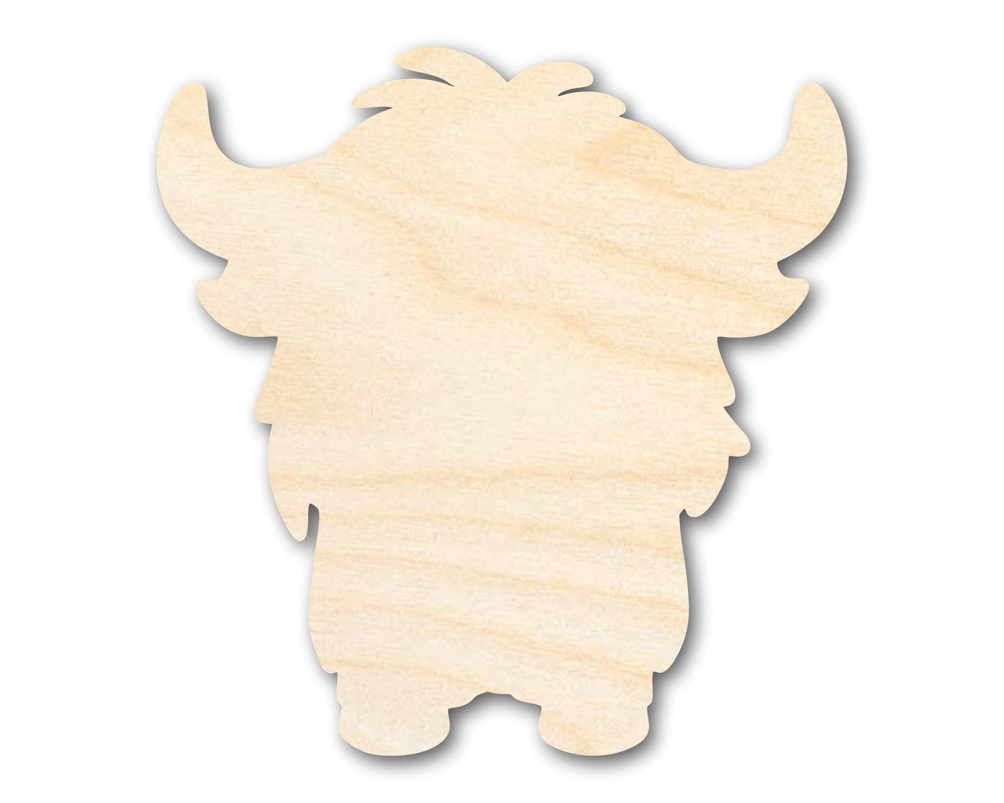 Unfinished Wood Cute Highland Cow Shape | DIY Craft Cutout | up to 46" DIY
