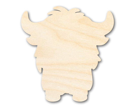 Unfinished Wood Cute Highland Cow Shape | DIY Craft Cutout | up to 46" DIY