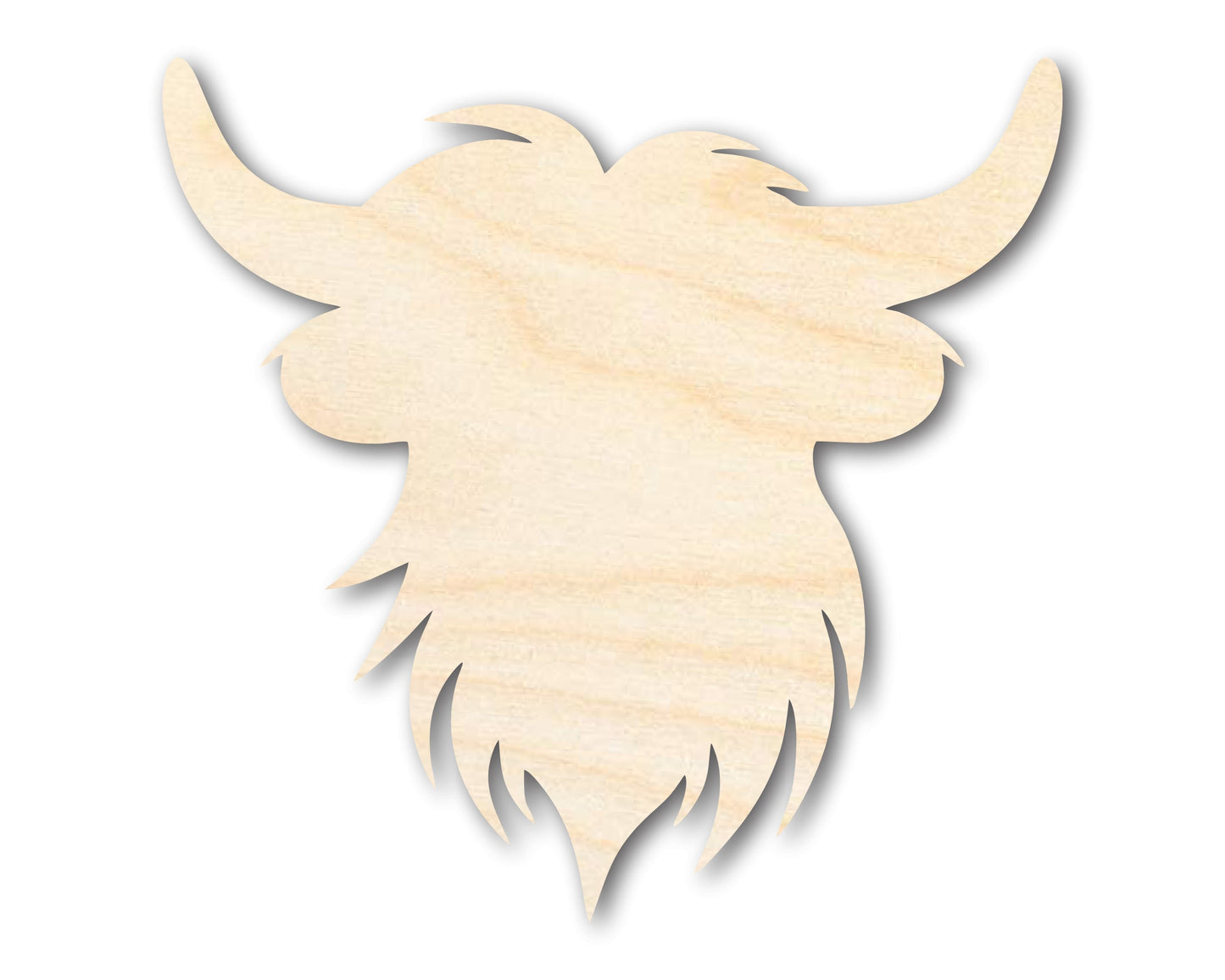 Unfinished Wood Highland Cow Head Shape | DIY Craft Cutout | up to 46" DIY
