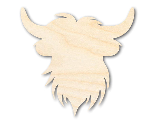 Unfinished Wood Highland Cow Head Shape | DIY Craft Cutout | up to 46" DIY